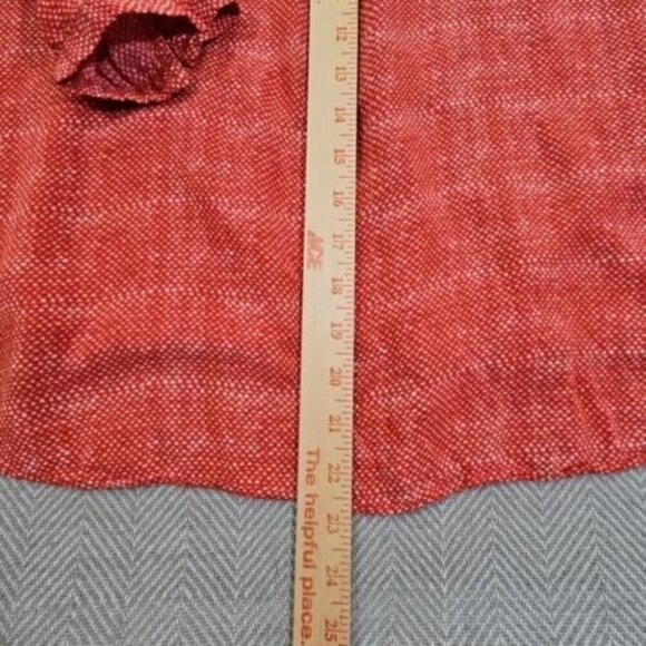 Grand & Greene Women's Top Blouse Size XL Red & White Pattern Long Sleeve - Picture 11 of 14